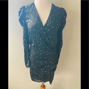 Star print surplice dress